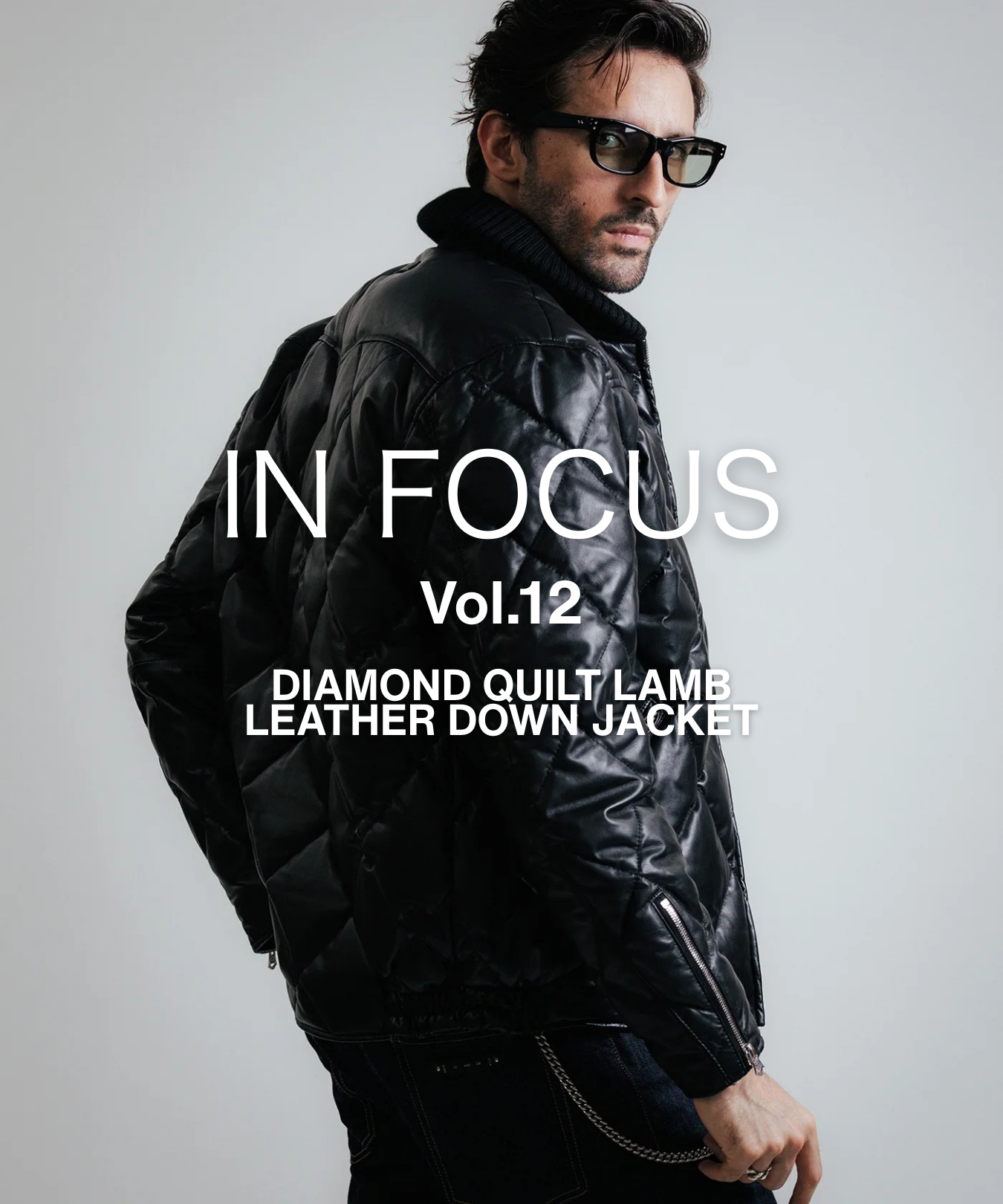 IN FOCUS Vol.12 DIAMOND QUILT LAMB LEATHER DOWN JACKET