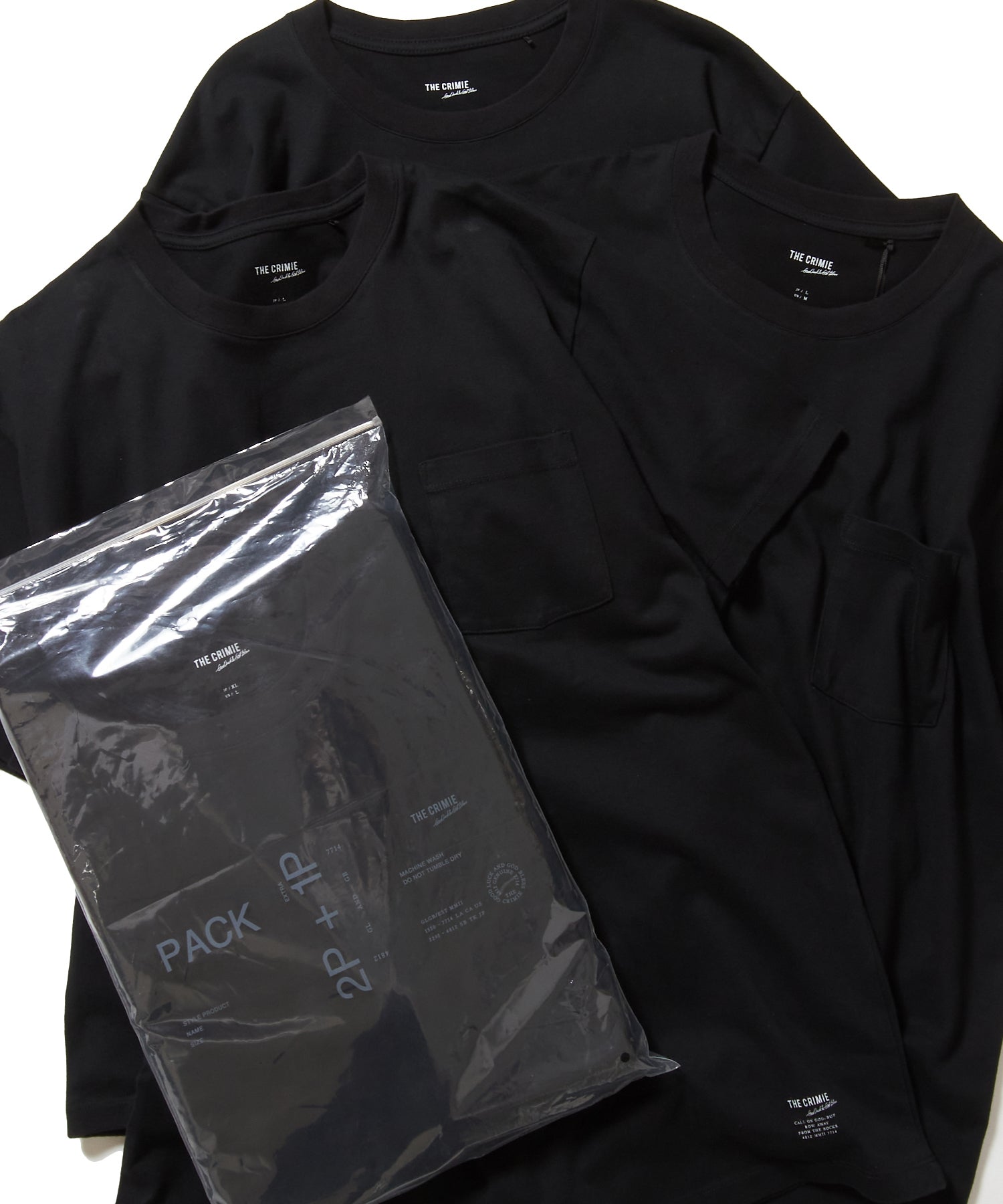 CREW NECK POCKET T-SHIRT 2P + 1P SERVICE PACK