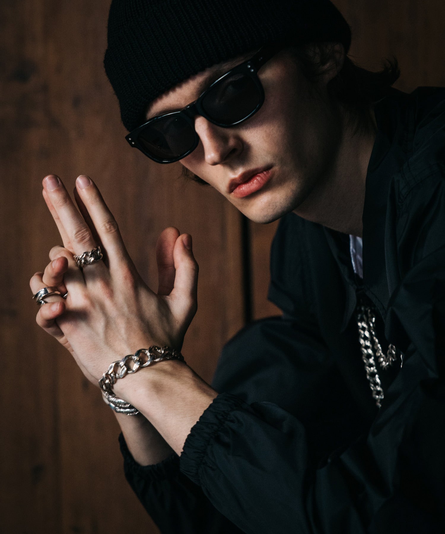 LINK CHAIN GRADATION SILVER BRACELET