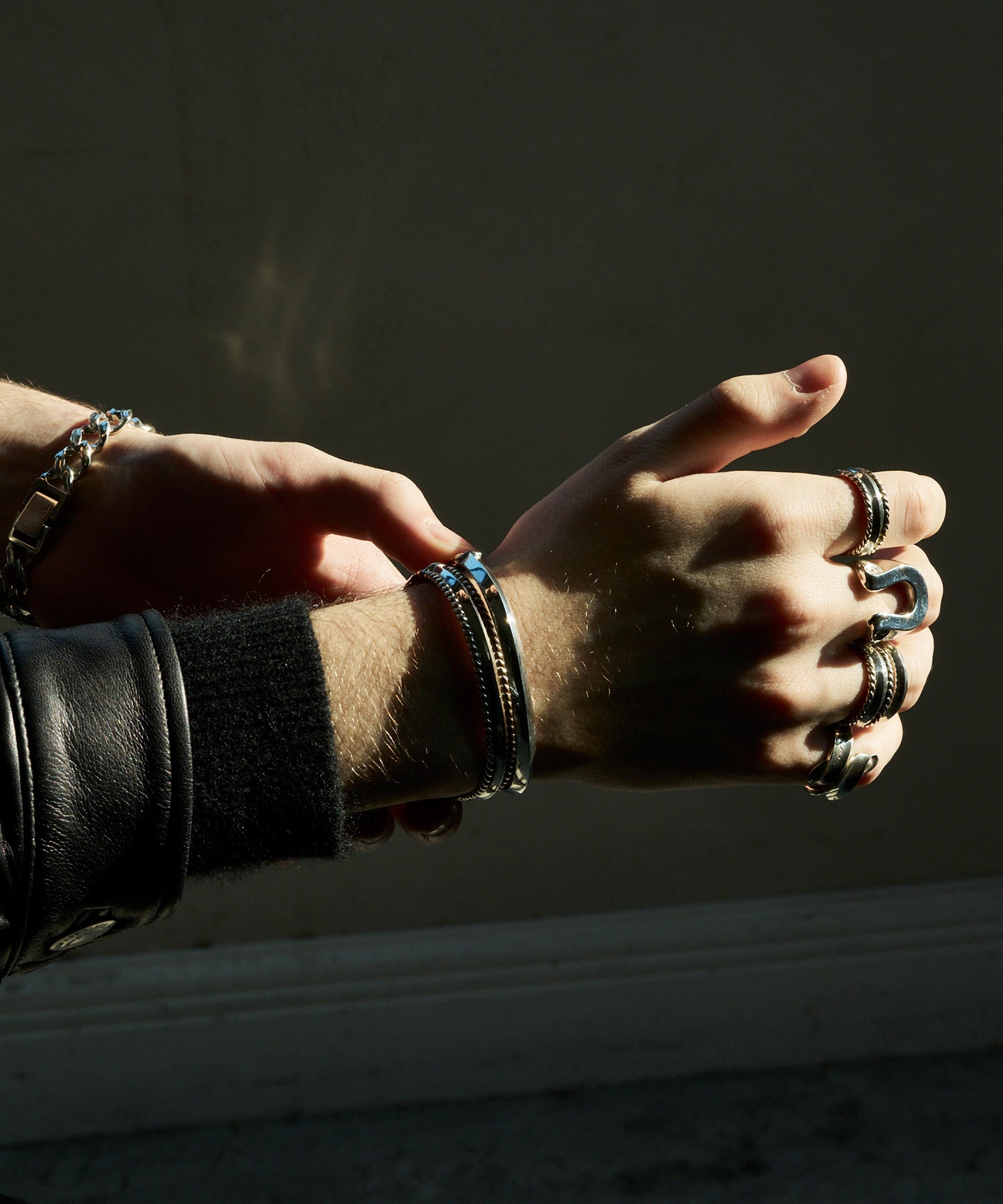 PYRAMID STUDS GUADALUPE SILVER BRACELET
