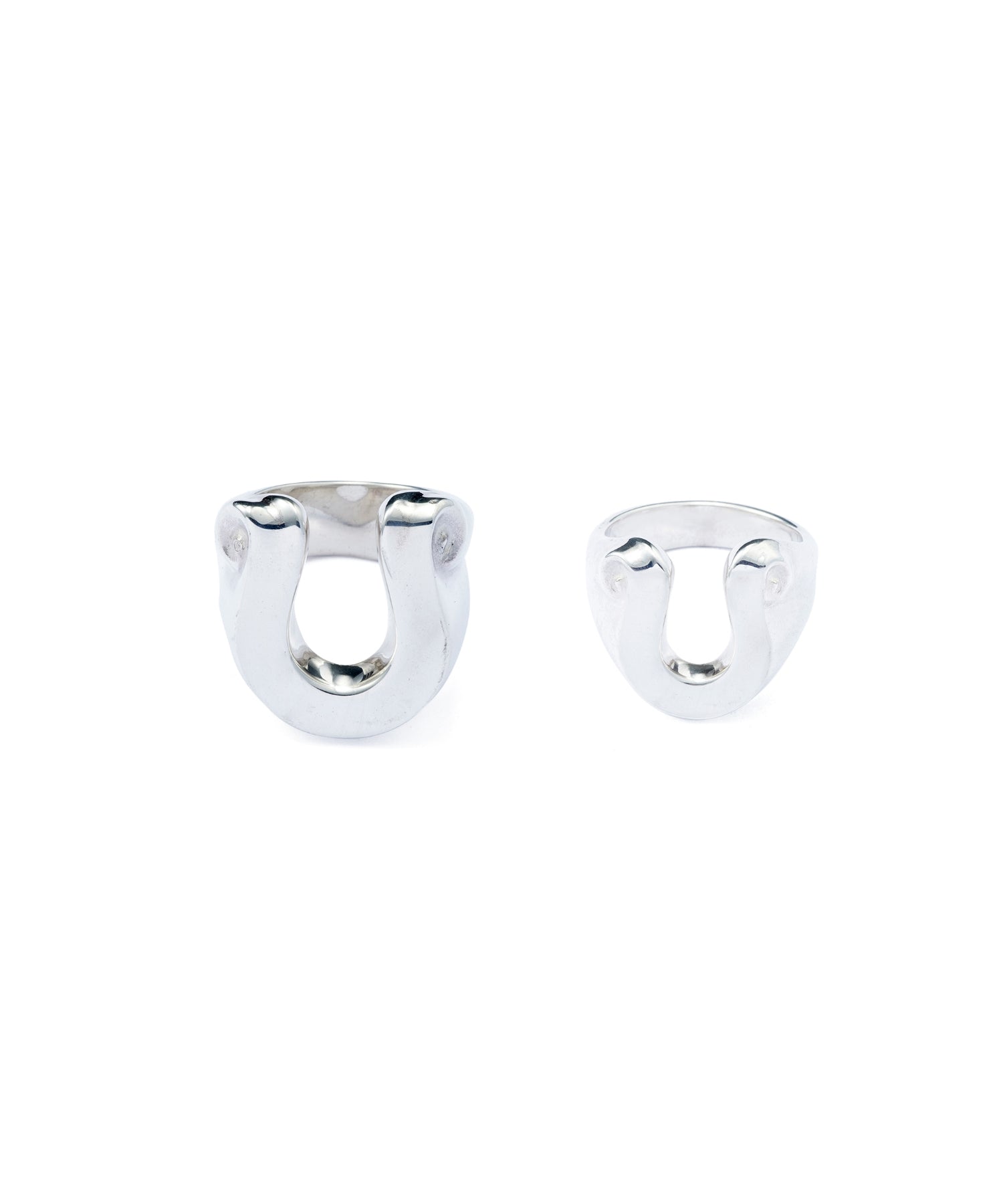 LETTER RIBBON HORSE SHOE SILVER RING SMALL