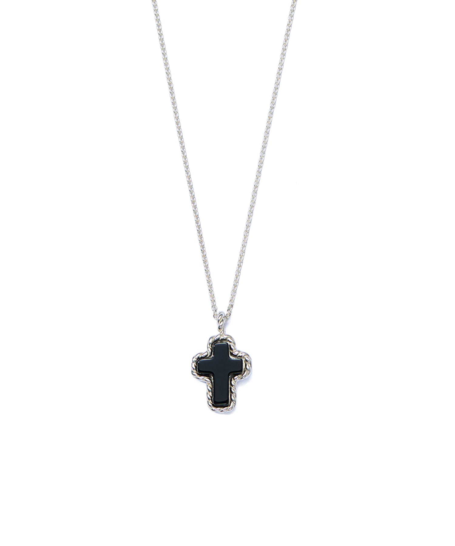 STONE CROSS SILVER NECKLACE