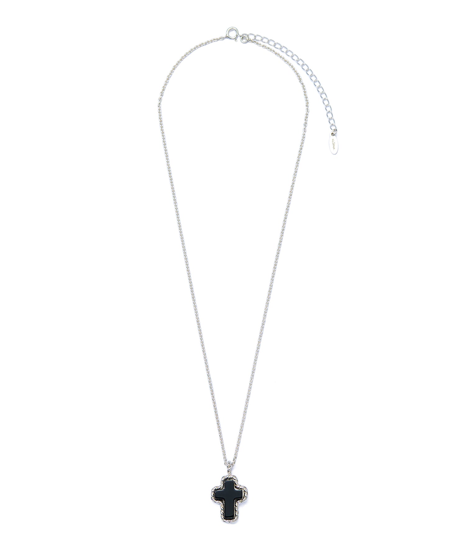 STONE CROSS SILVER NECKLACE