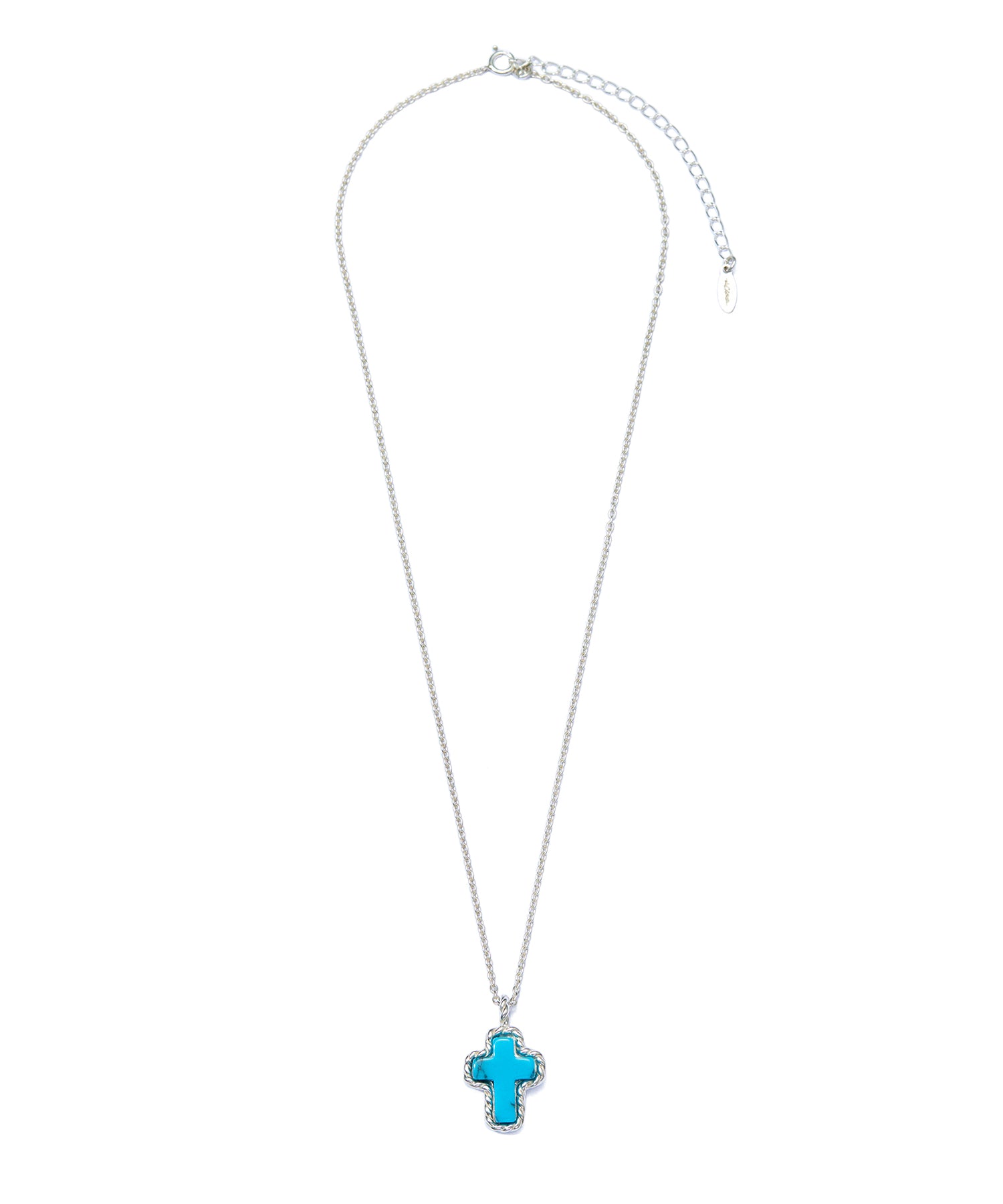 STONE CROSS SILVER NECKLACE