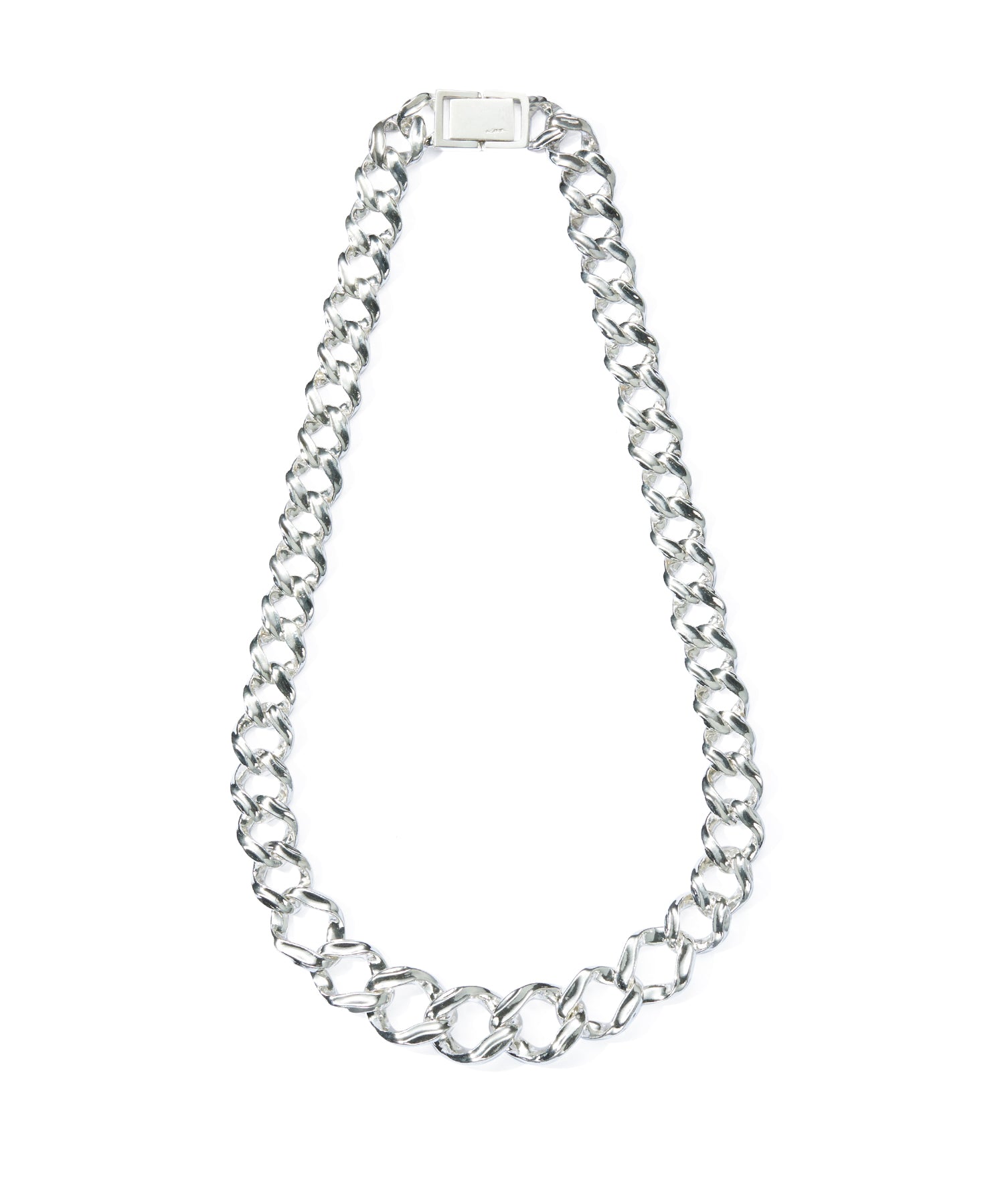 LINK CHAIN GRADATION SILVER NECKLACE SHORT