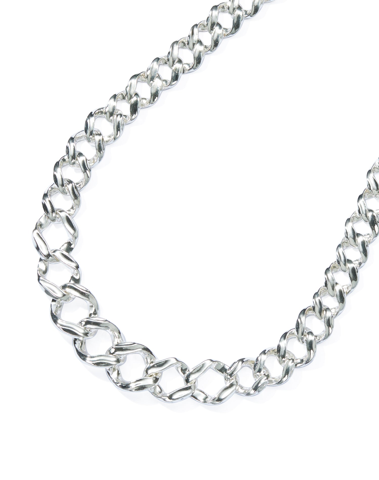 LINK CHAIN GRADATION SILVER NECKLACE SHORT