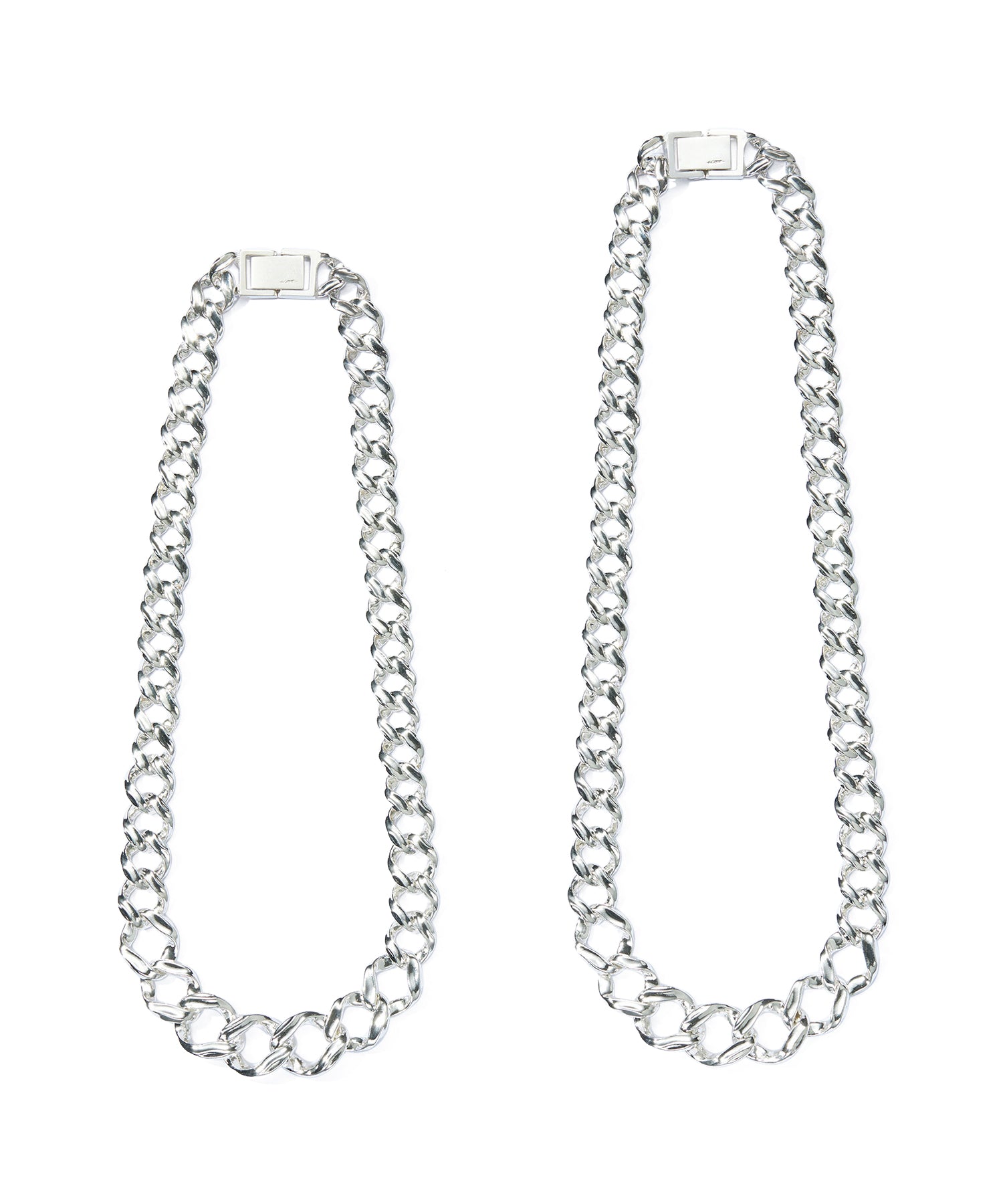 LINK CHAIN GRADATION SILVER NECKLACE SHORT