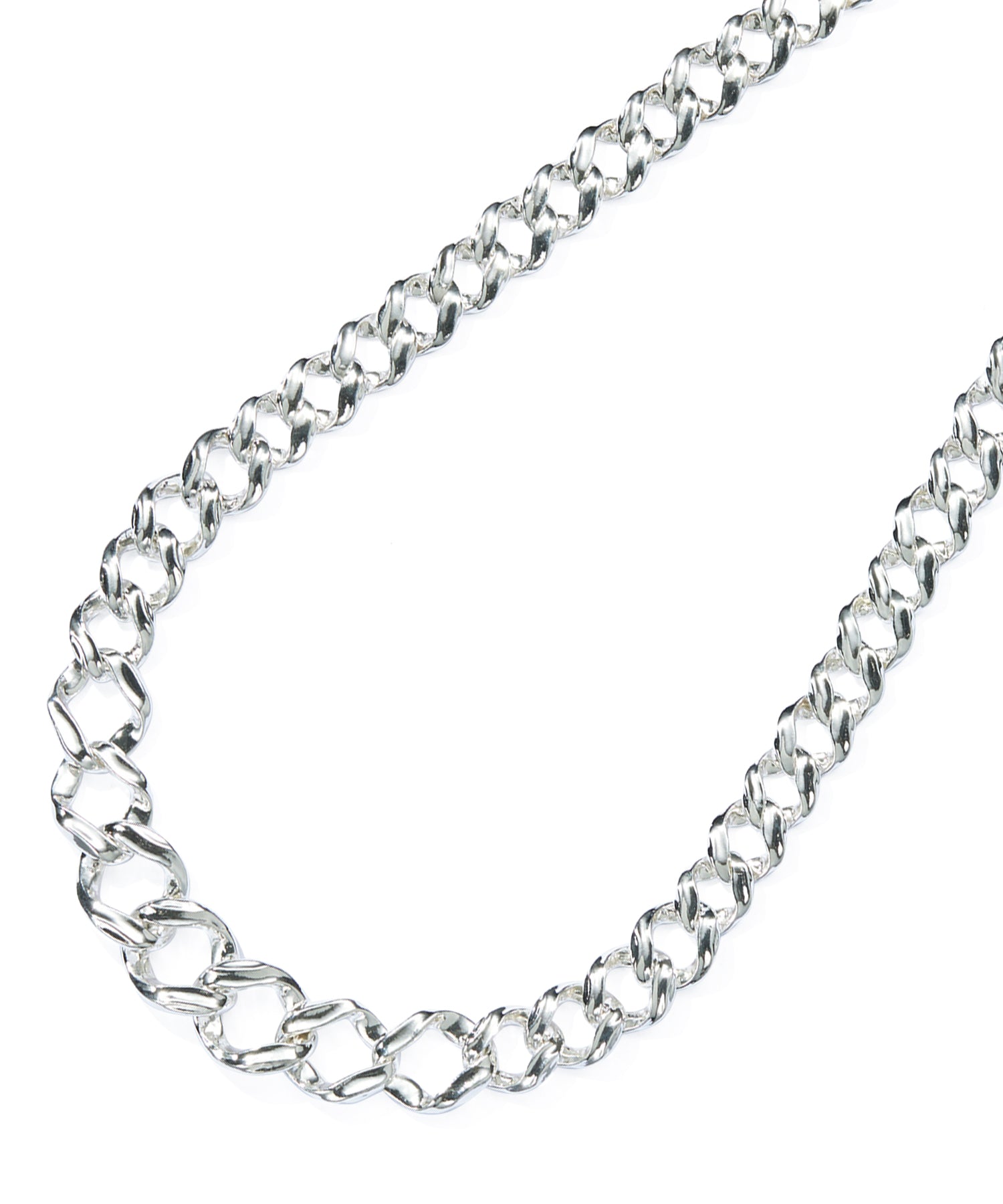 LINK CHAIN GRADATION SILVER NECKLACE MIDDLE