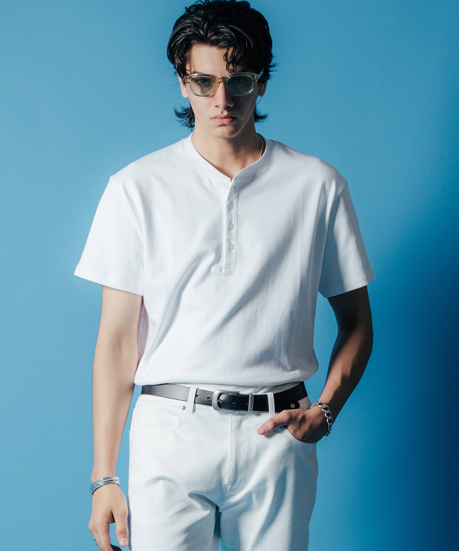 HENRY NECK SHORT SLEEVE T SHIRT