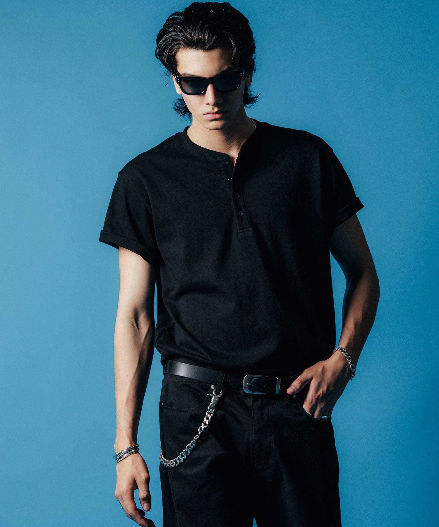 HENRY NECK SHORT SLEEVE T SHIRT