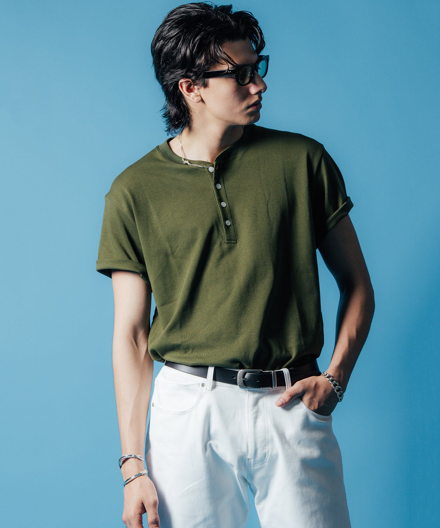 HENRY NECK SHORT SLEEVE T SHIRT