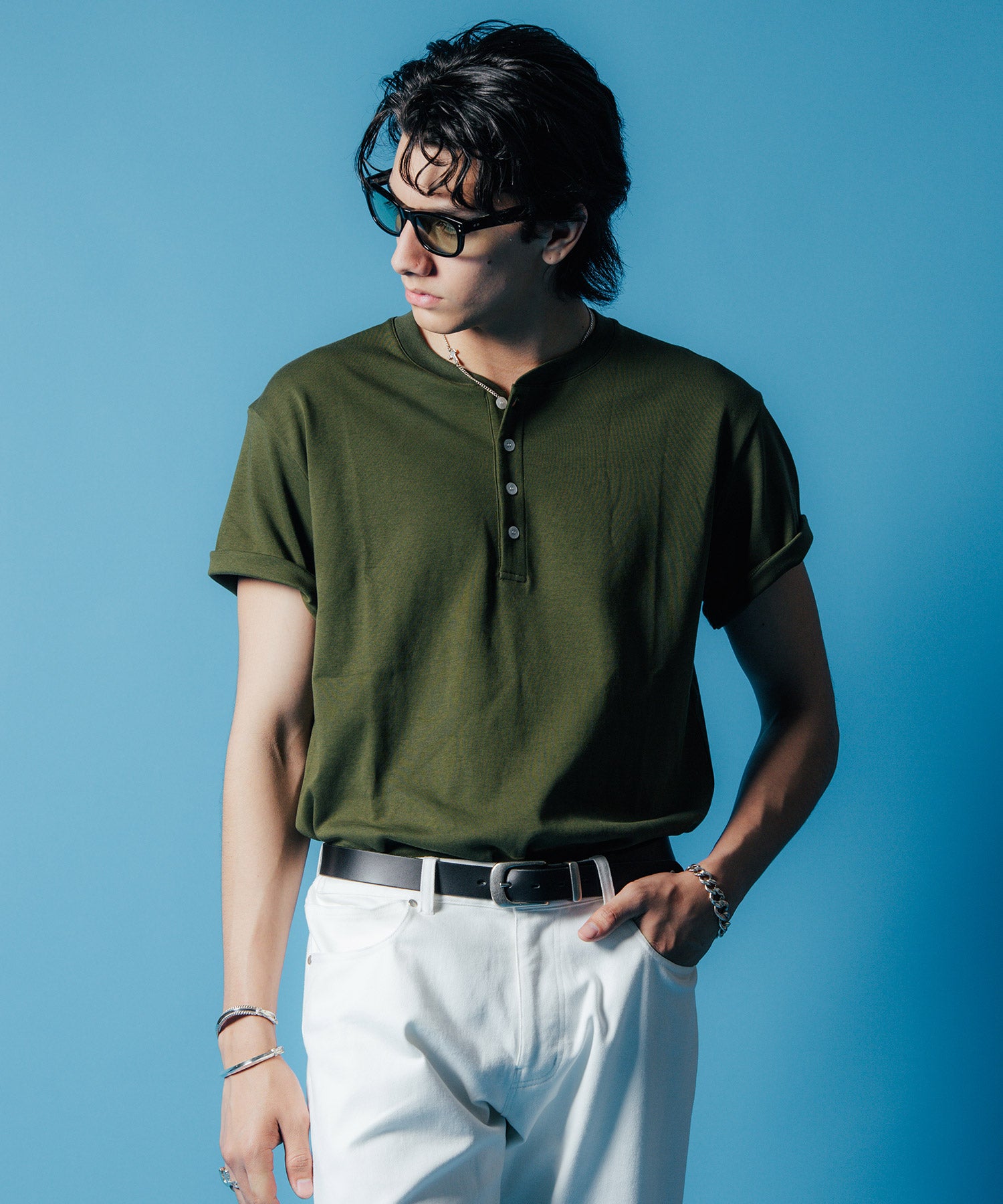 HENRY NECK SHORT SLEEVE T SHIRT