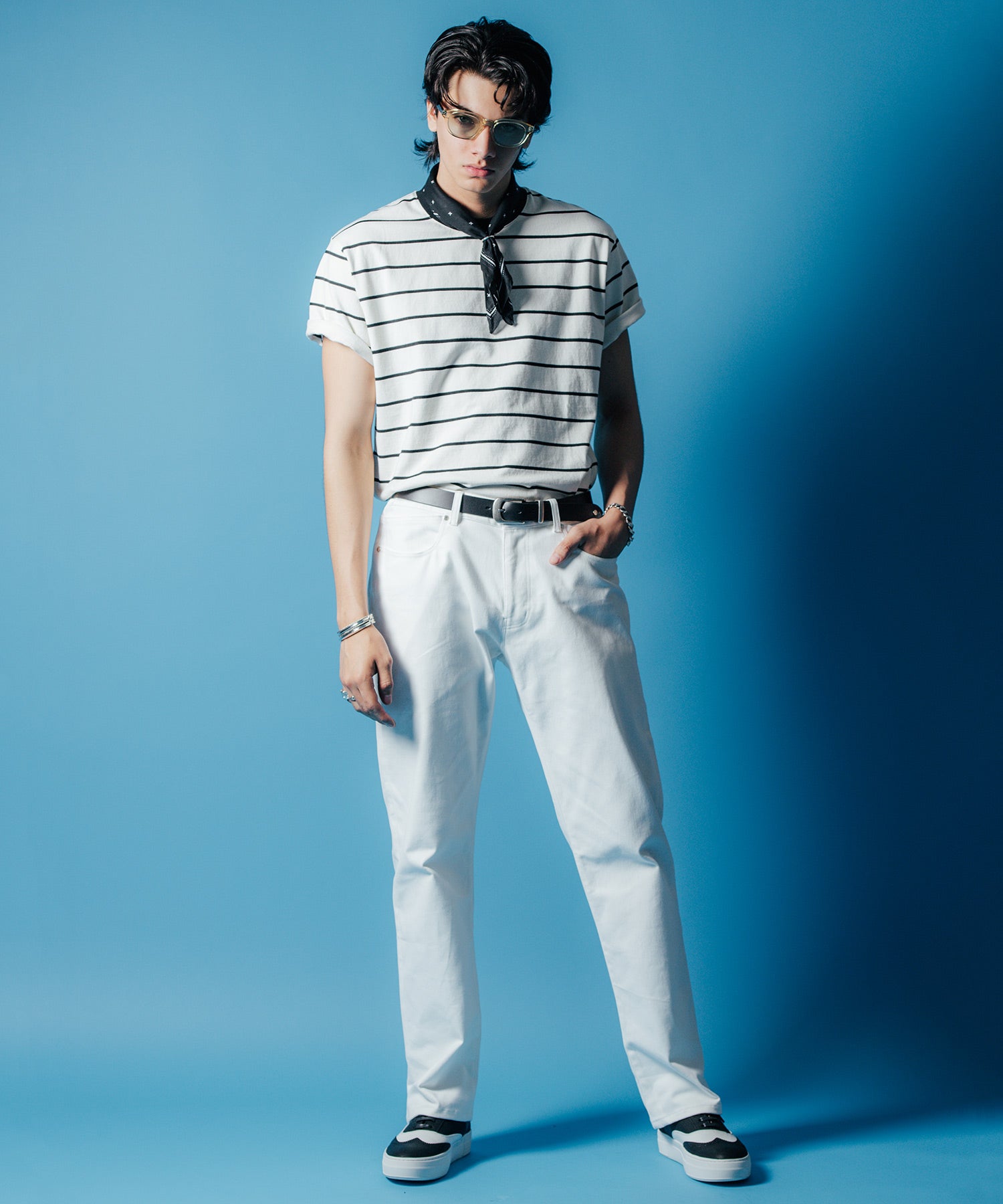 SUMMER BORDER SHORT SLEEVE T SHIRT