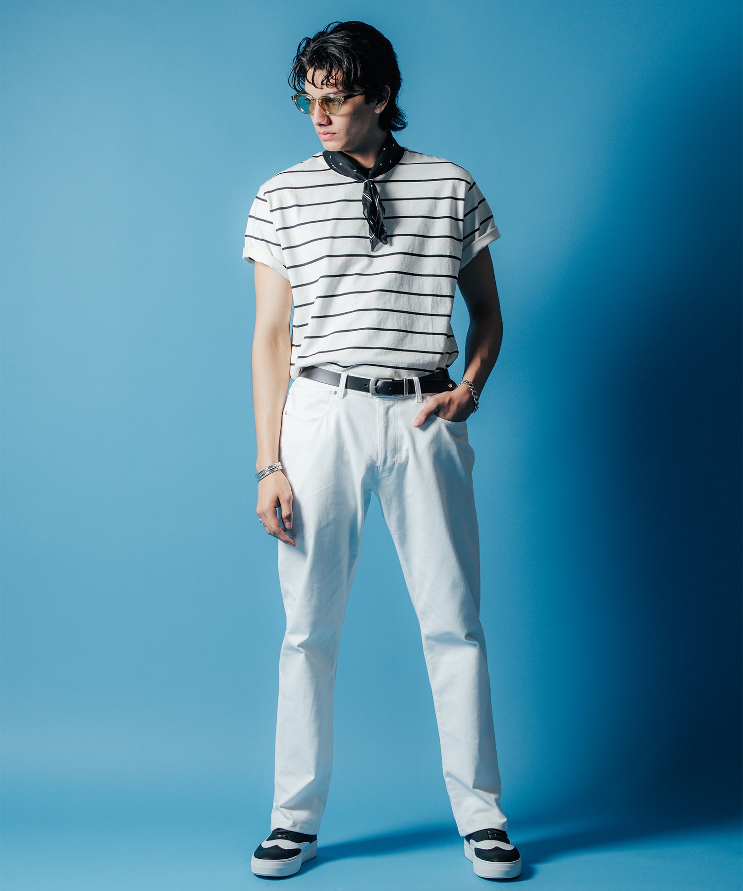 SUMMER BORDER SHORT SLEEVE T SHIRT