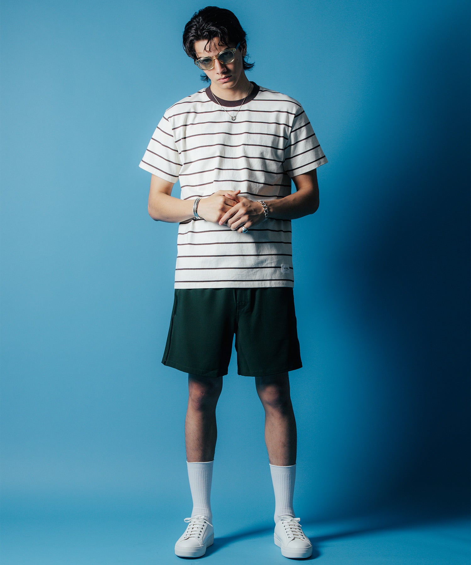 SUMMER BORDER SHORT SLEEVE T SHIRT