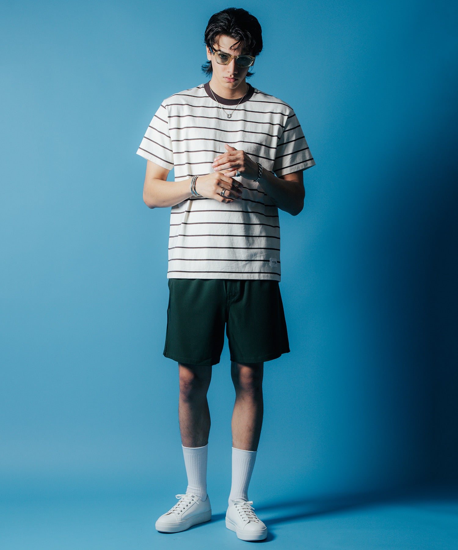 SUMMER BORDER SHORT SLEEVE T SHIRT