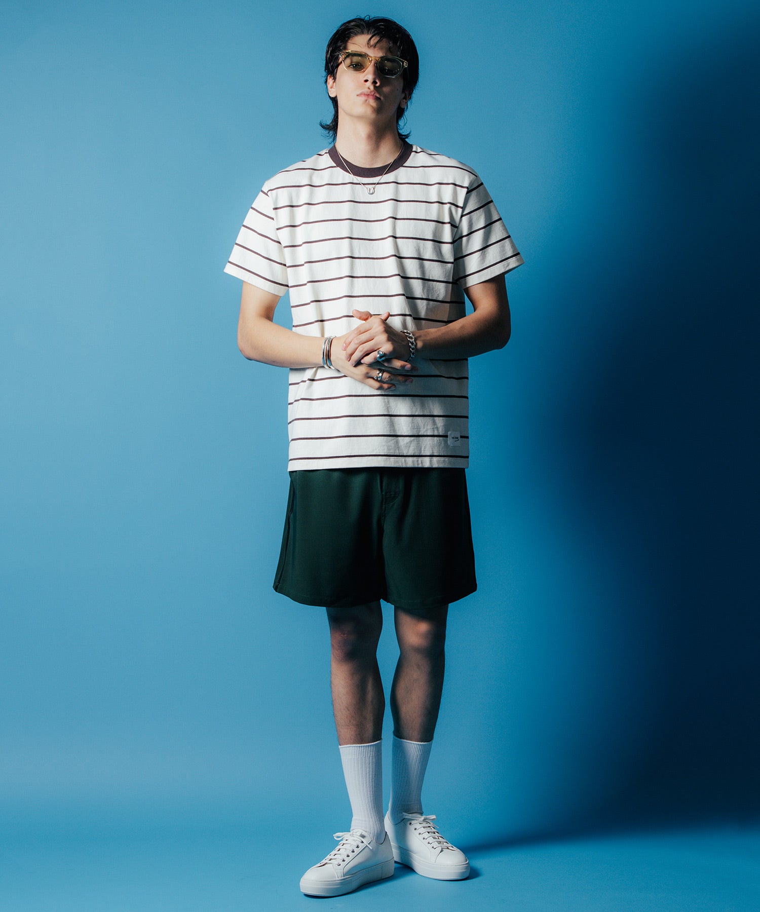SUMMER BORDER SHORT SLEEVE T SHIRT