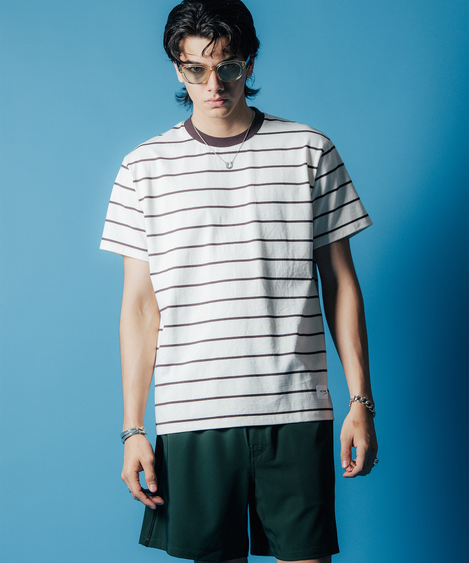SUMMER BORDER SHORT SLEEVE T SHIRT