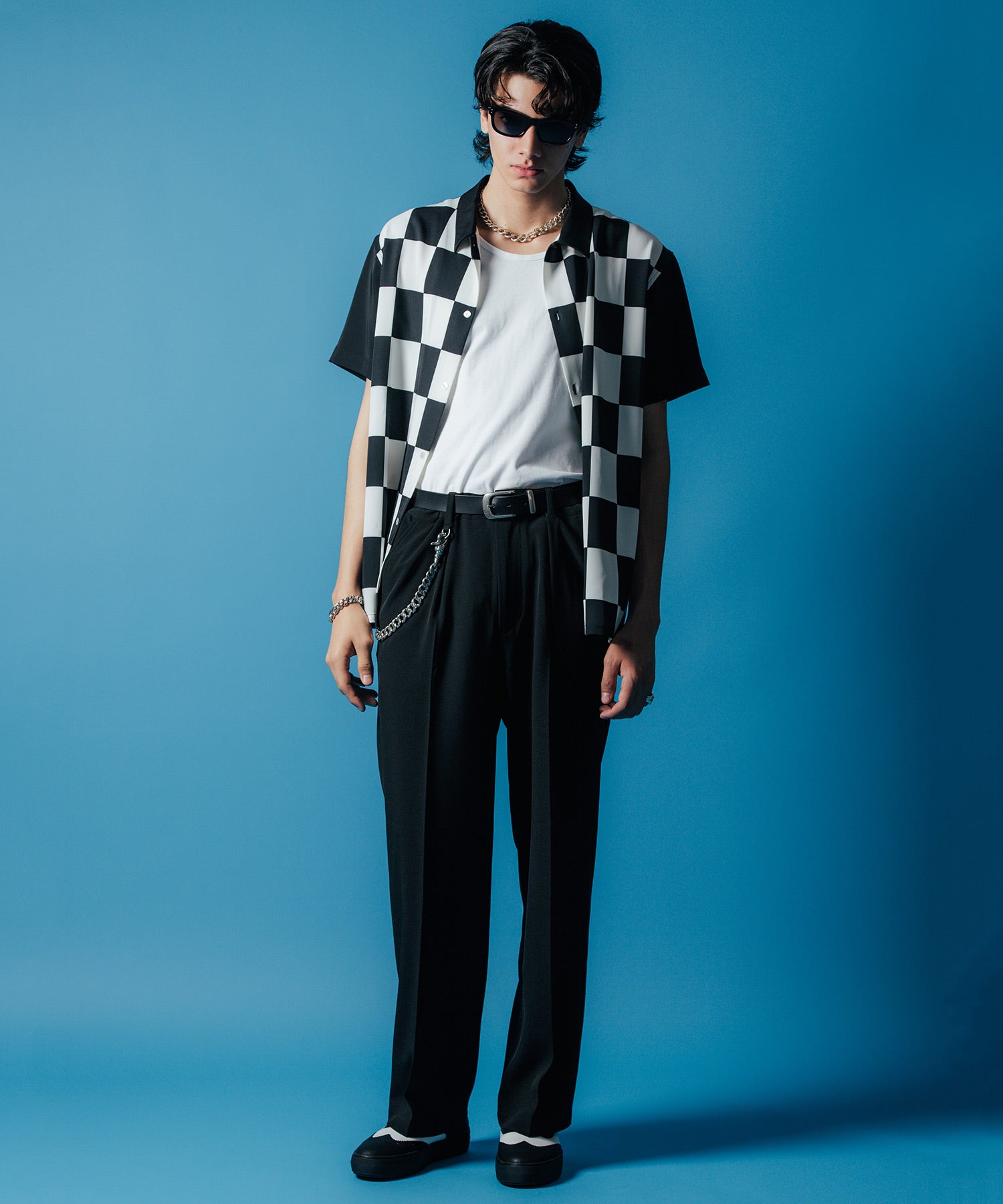 CHECKER FLAG EASY CARE SHORT SLEEVE SHIRT