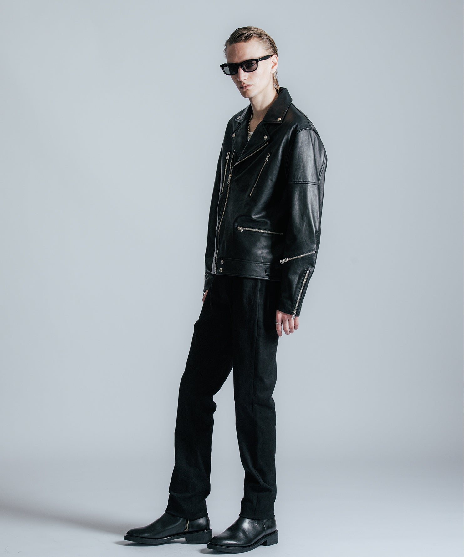 W BIKER SPANISH LAMB LEATHER JACKET