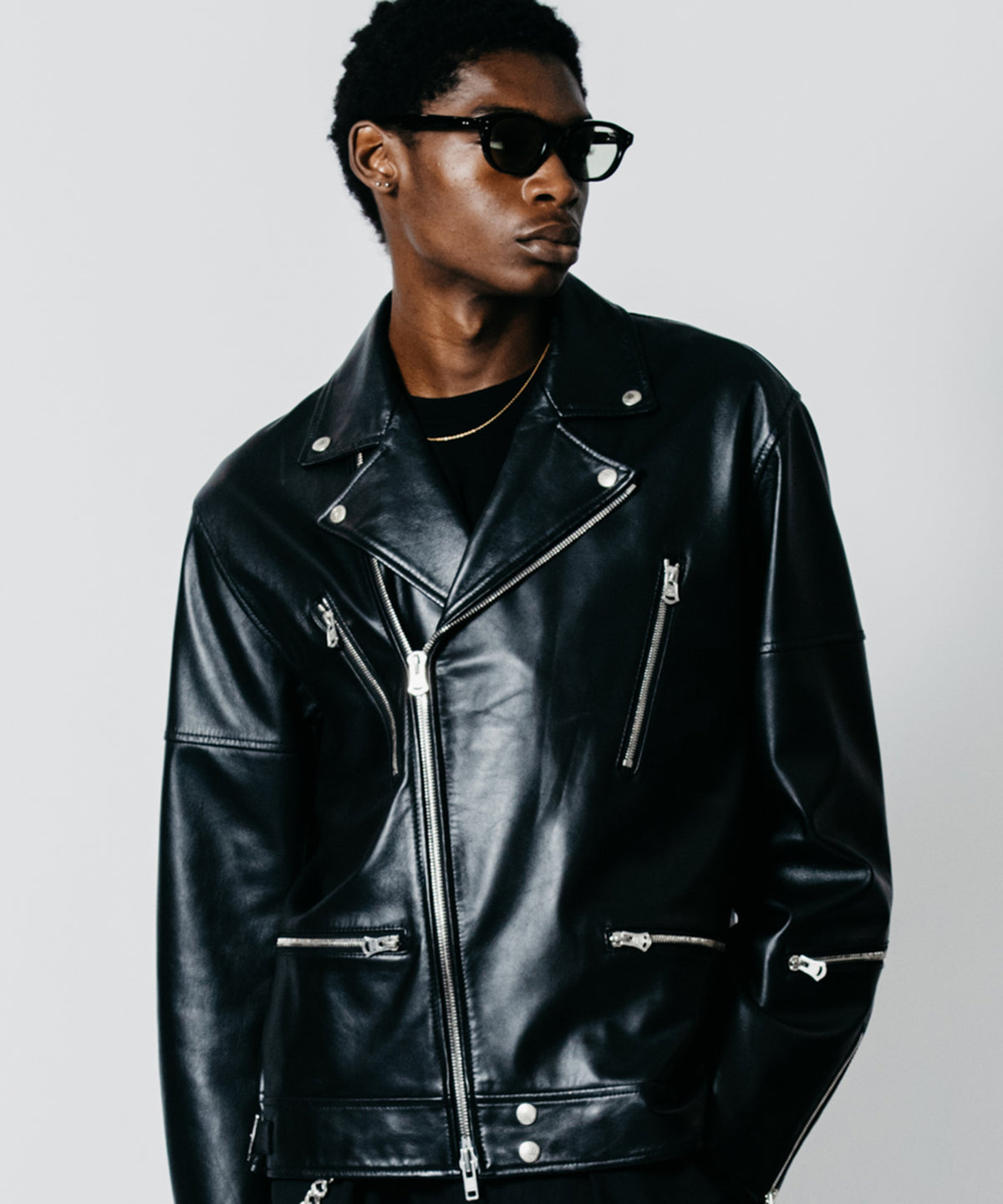 W BIKER SPANISH LAMB LEATHER JACKET