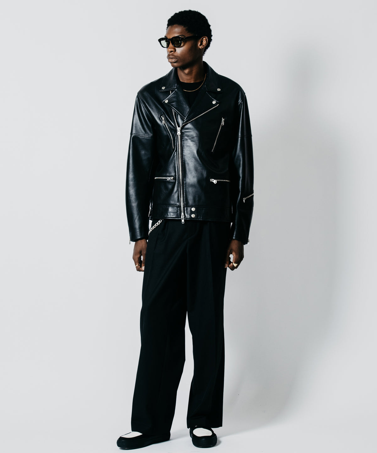 W BIKER SPANISH LAMB LEATHER JACKET