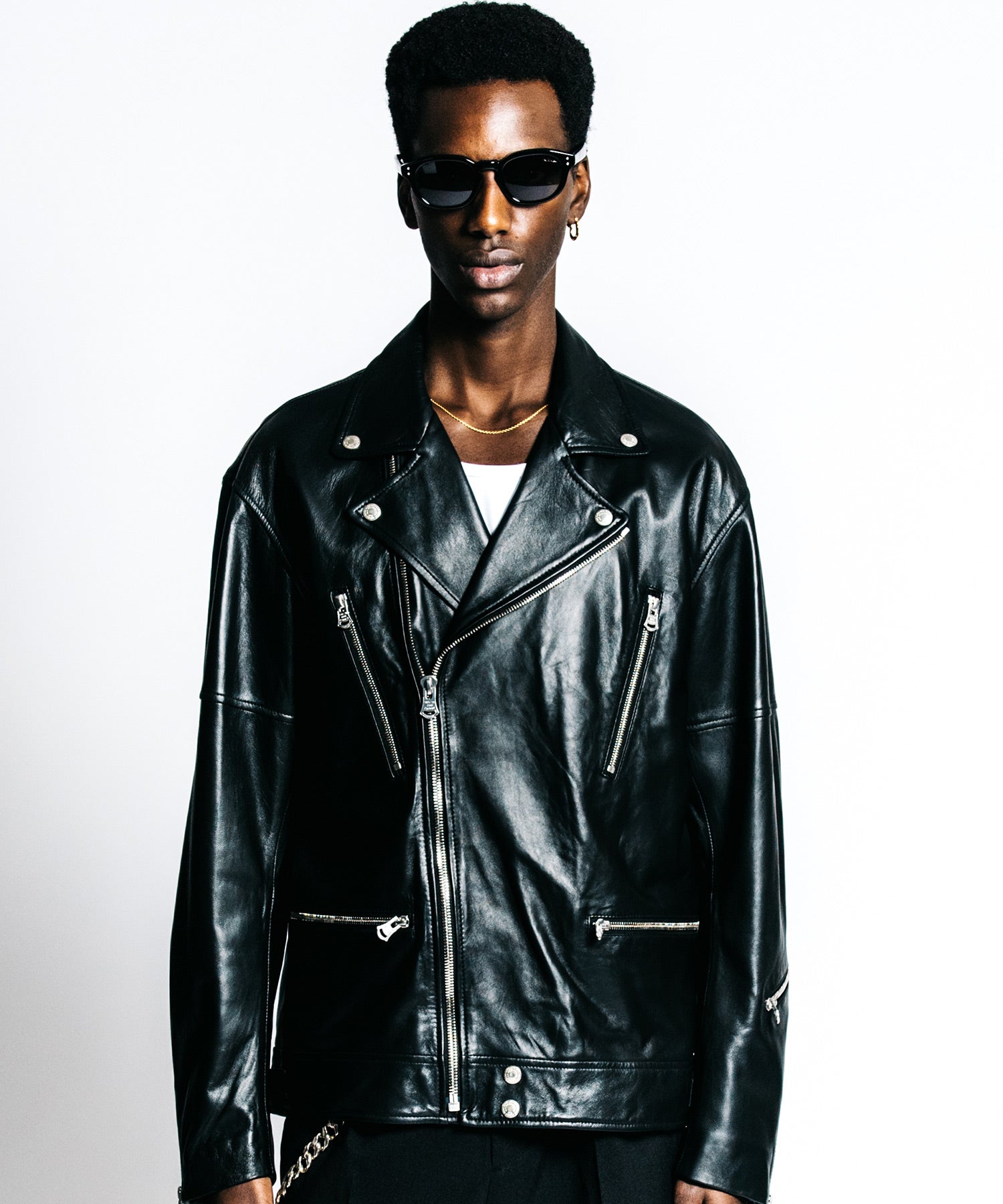 W BIKER SPANISH LAMB LEATHER JACKET