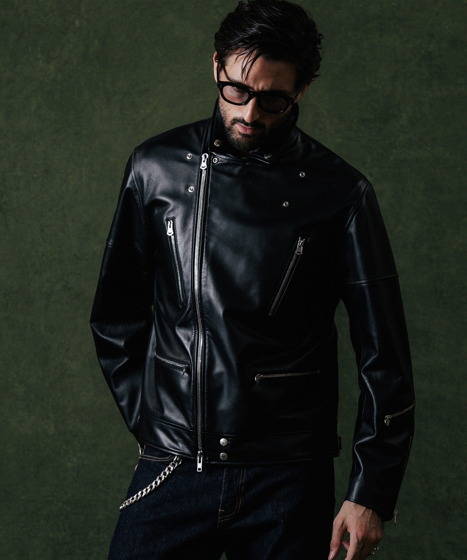 W BIKER SPANISH LAMB LEATHER JACKET