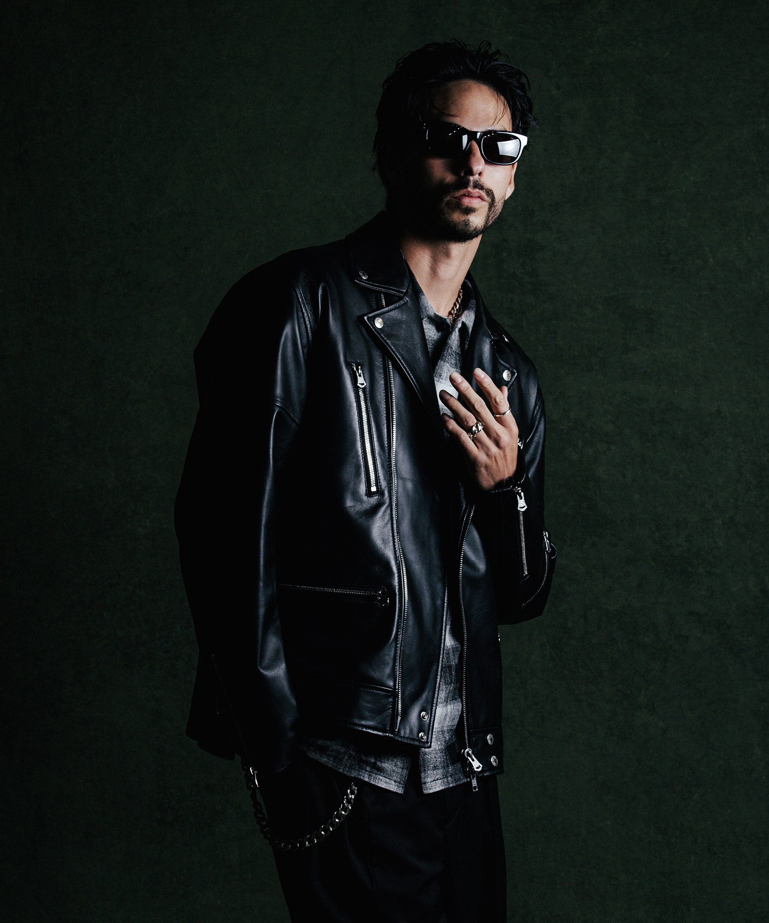 W BIKER SPANISH LAMB LEATHER JACKET