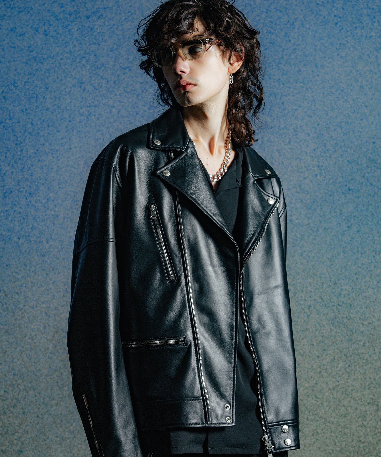 W BIKER SPANISH LAMB LEATHER JACKET