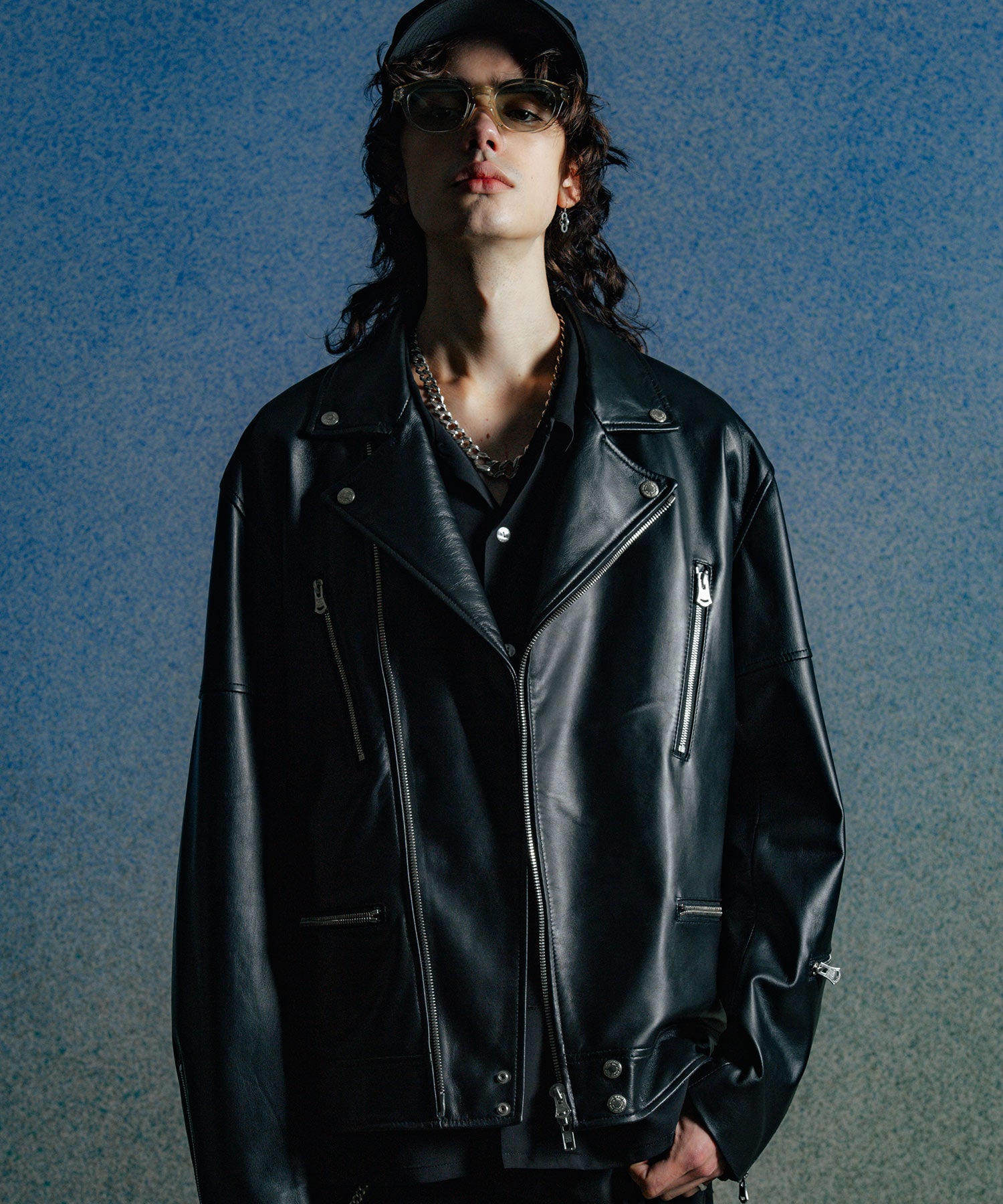 W BIKER SPANISH LAMB LEATHER JACKET