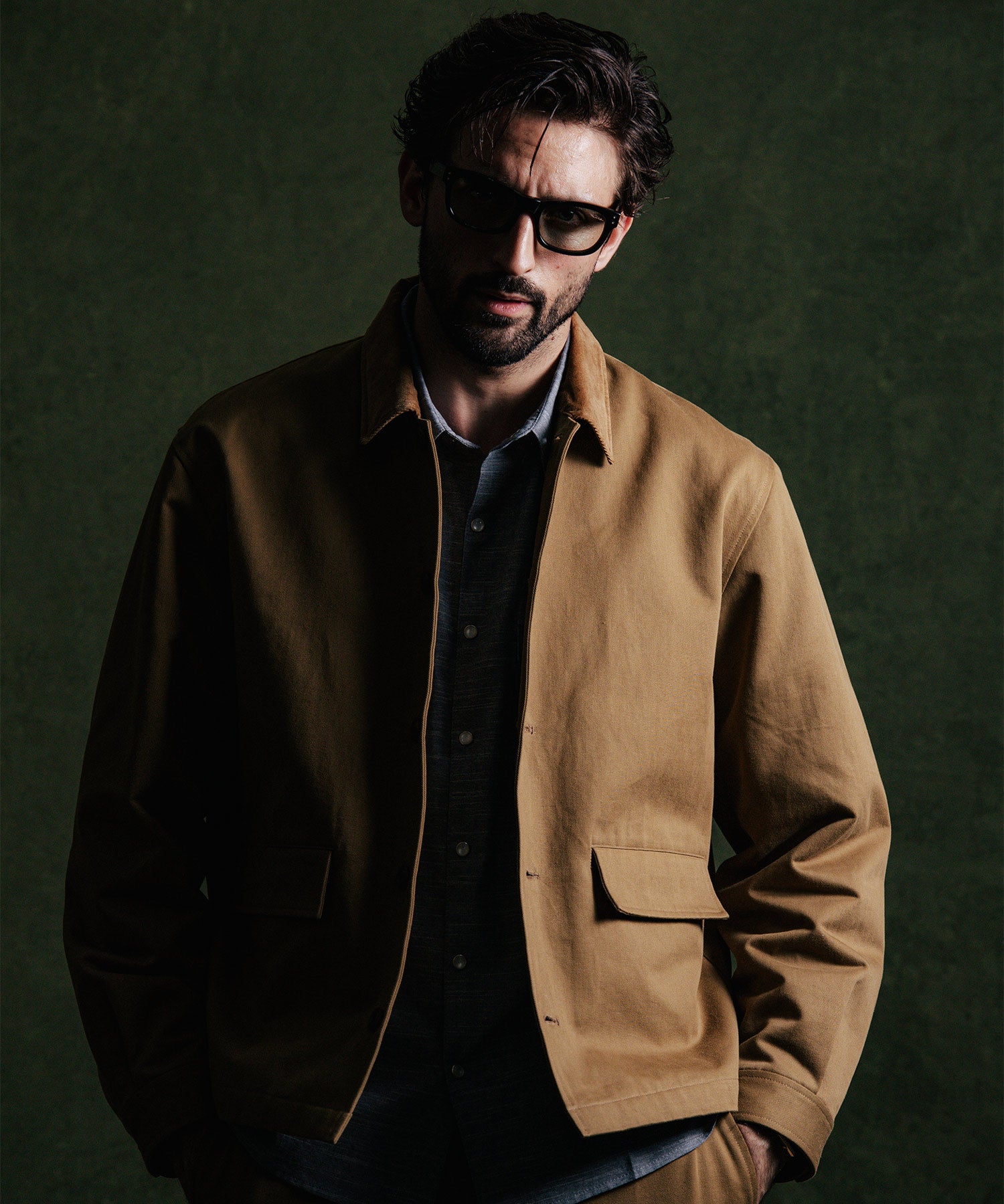 CHINO BLOUSON CORDUROY COLLAR JACKET
