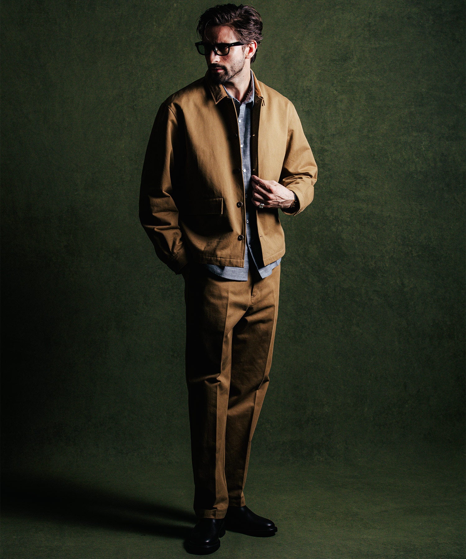 CHINO BLOUSON CORDUROY COLLAR JACKET
