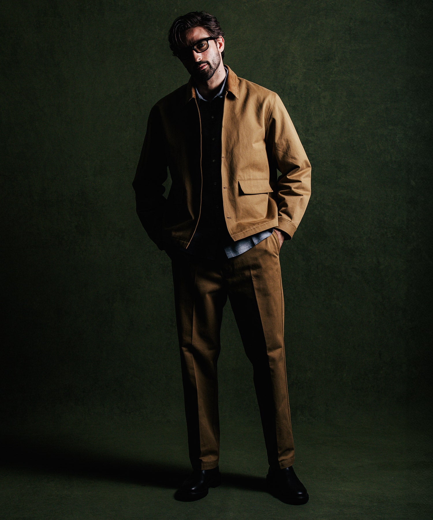 CHINO BLOUSON CORDUROY COLLAR JACKET