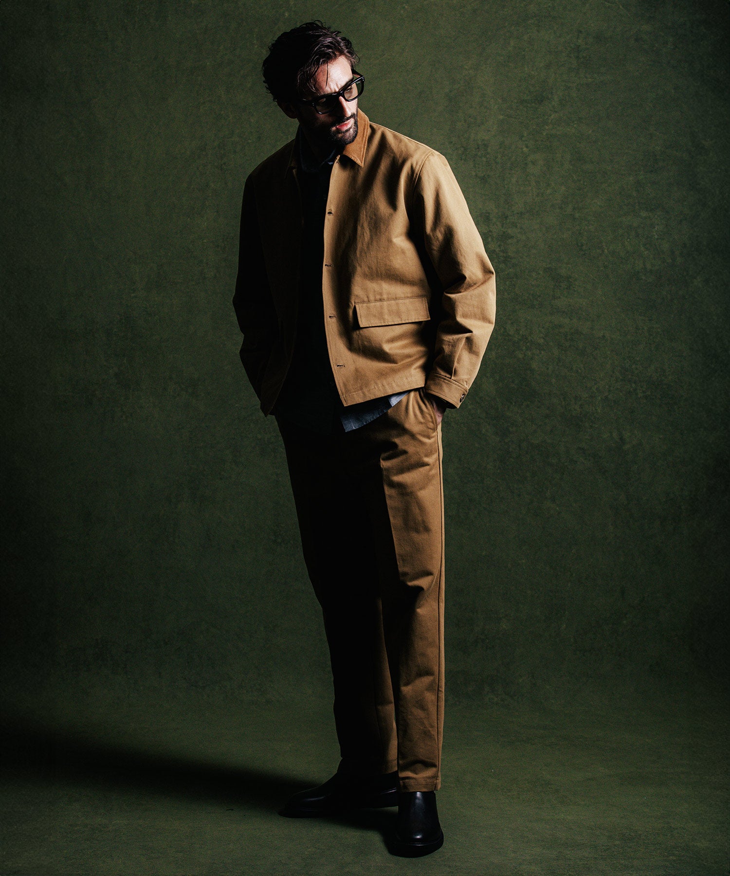 CHINO BLOUSON CORDUROY COLLAR JACKET