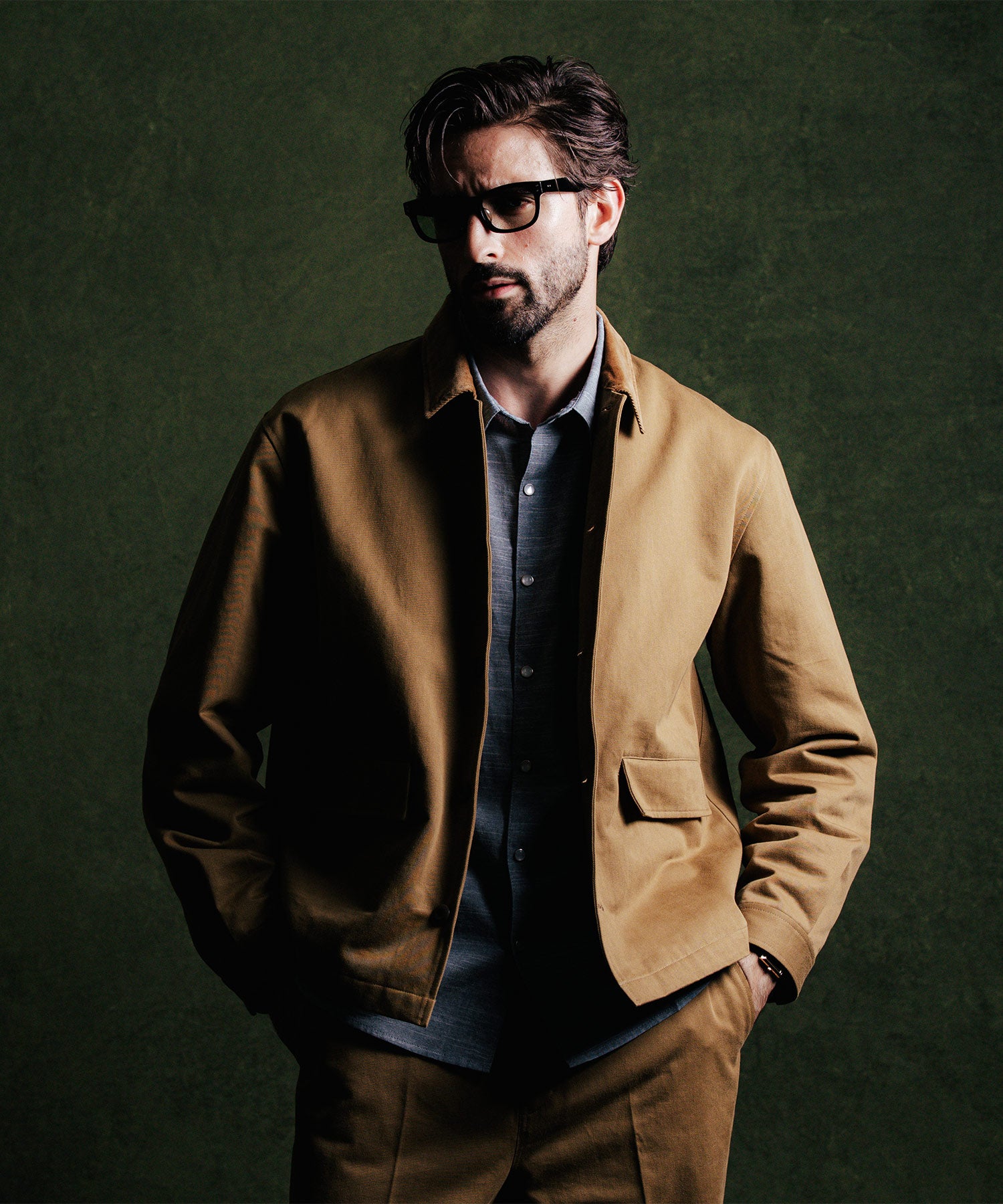 CHINO BLOUSON CORDUROY COLLAR JACKET