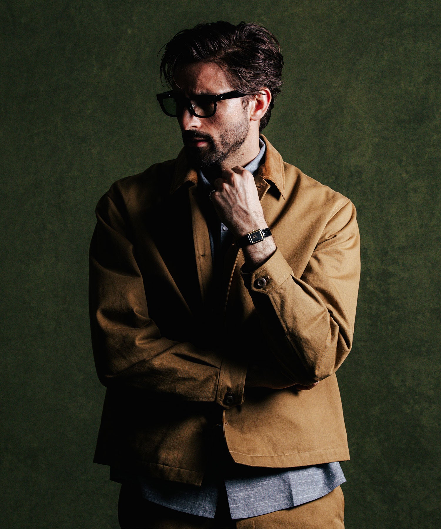 CHINO BLOUSON CORDUROY COLLAR JACKET