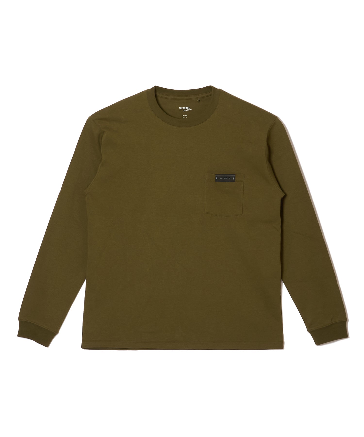 LEATHER TAG POCKET LONG SLEEVE T SHIRT