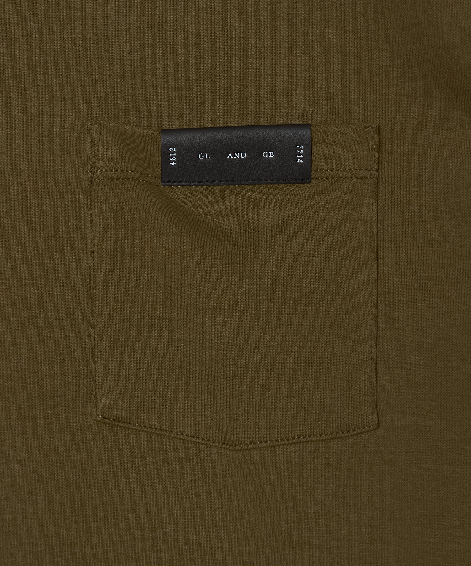 LEATHER TAG POCKET LONG SLEEVE T SHIRT