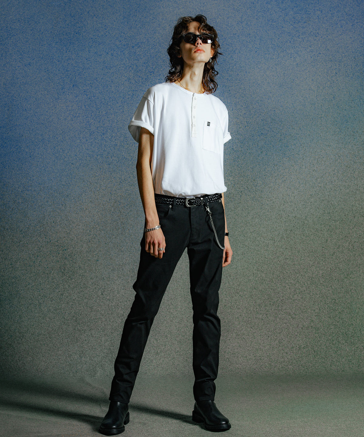 EDDIE SHORT LENGTH HENRY NECK T SHIRT