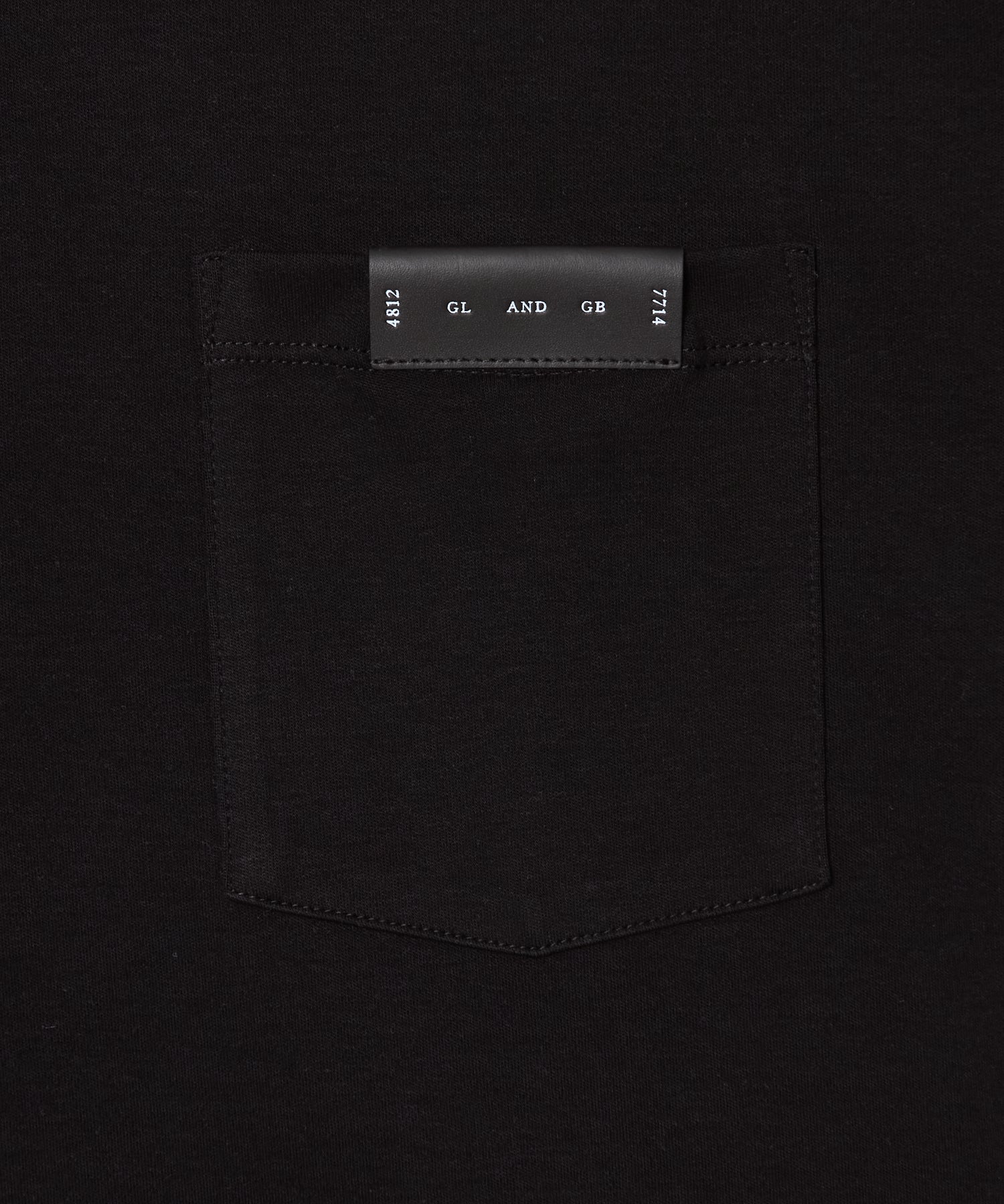 LEATHER TAG POCKET T SHIRT