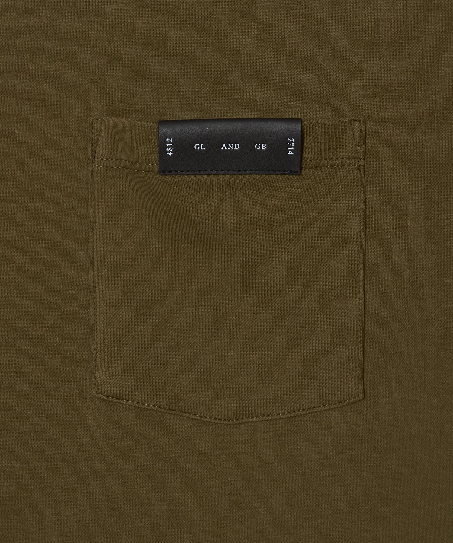 LEATHER TAG POCKET T SHIRT