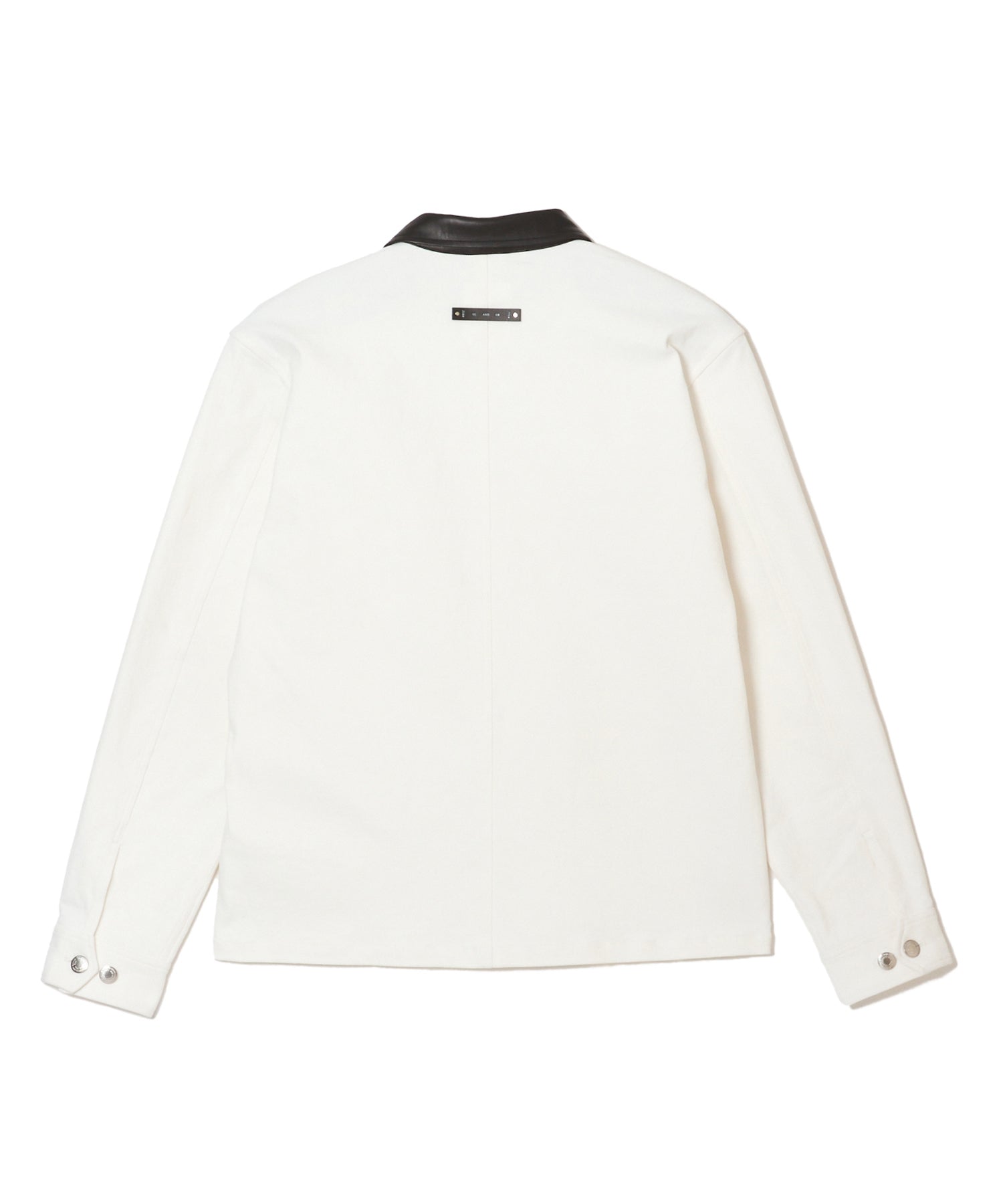 LEATHER COLLAR TWILL STRETCH COVER ALL JACKET