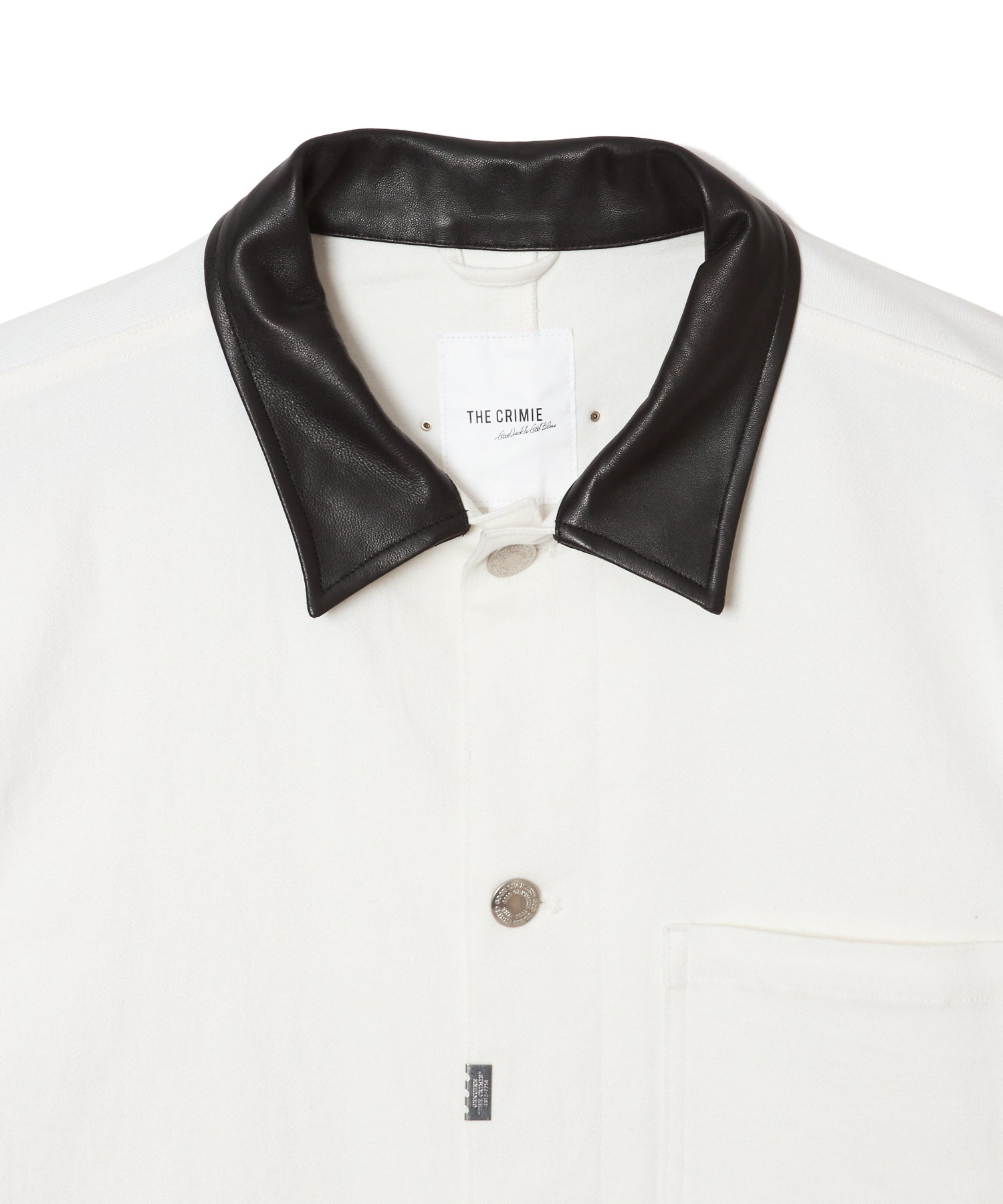 LEATHER COLLAR TWILL STRETCH COVER ALL JACKET