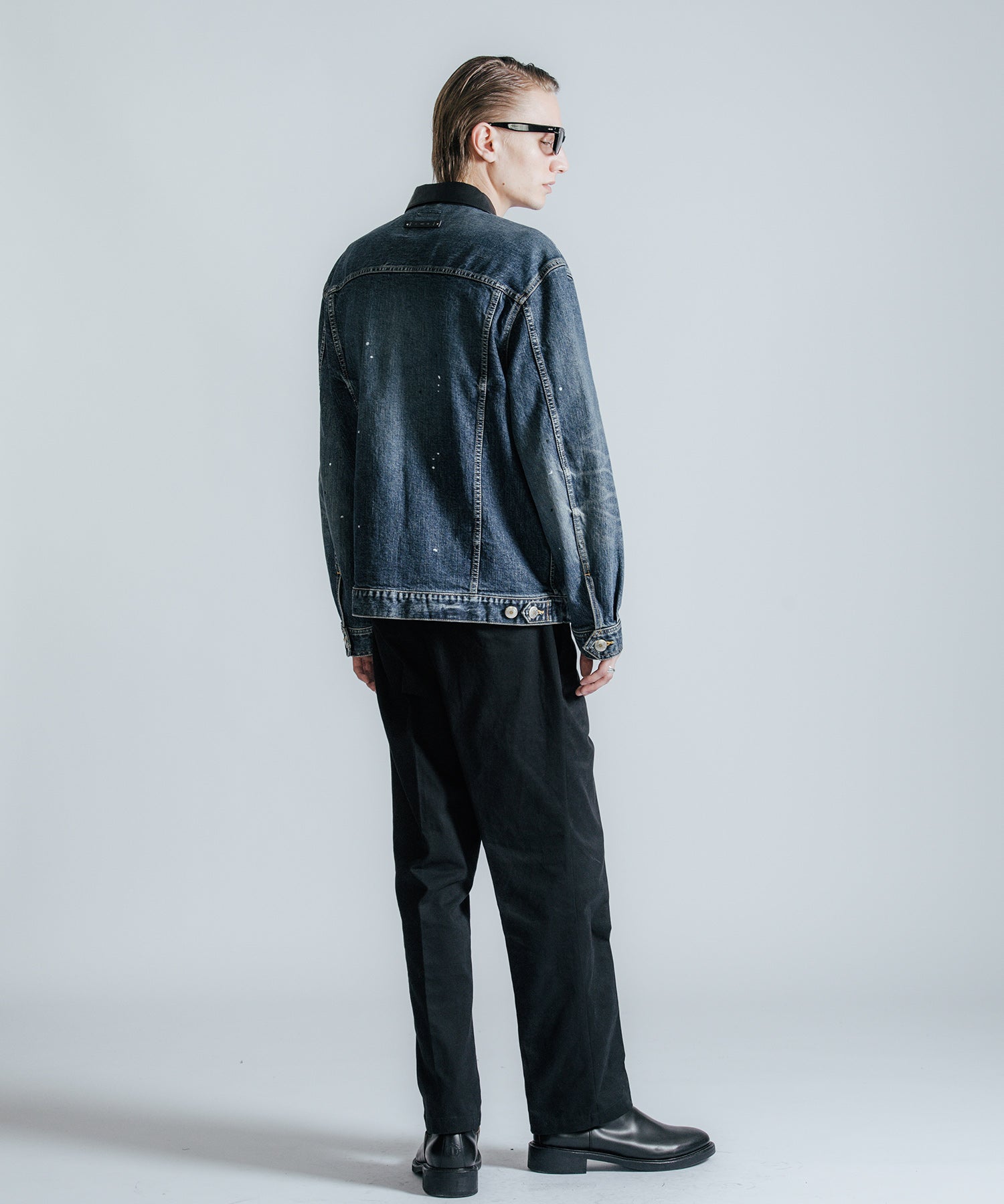 BORN FREE GARAGE USED SELVEDGE STRETCH DENIM JACKET