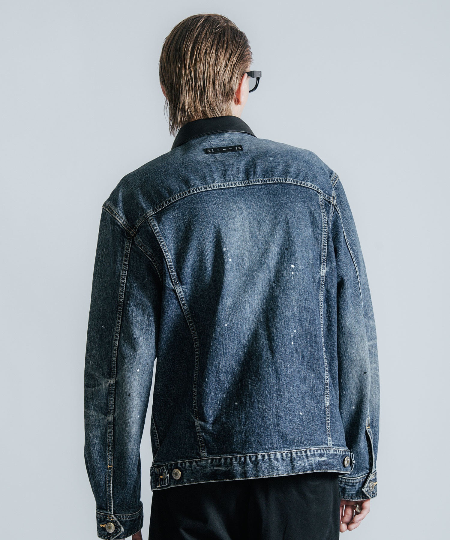 BORN FREE GARAGE USED SELVEDGE STRETCH DENIM JACKET