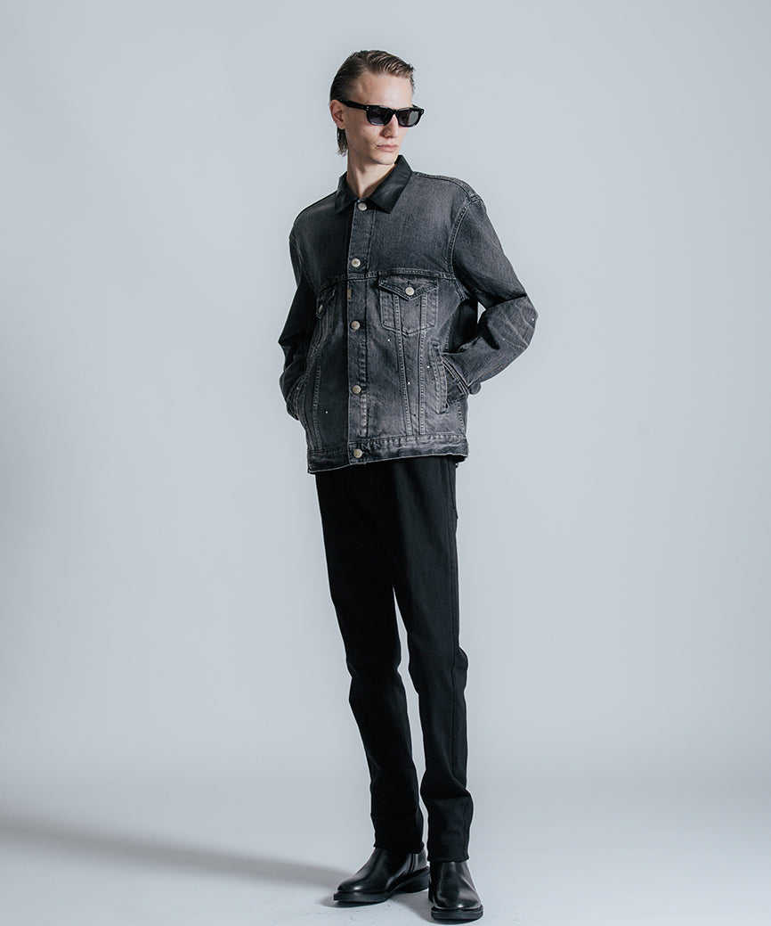 BORN FREE GARAGE USED SELVEDGE STRETCH DENIM JACKET