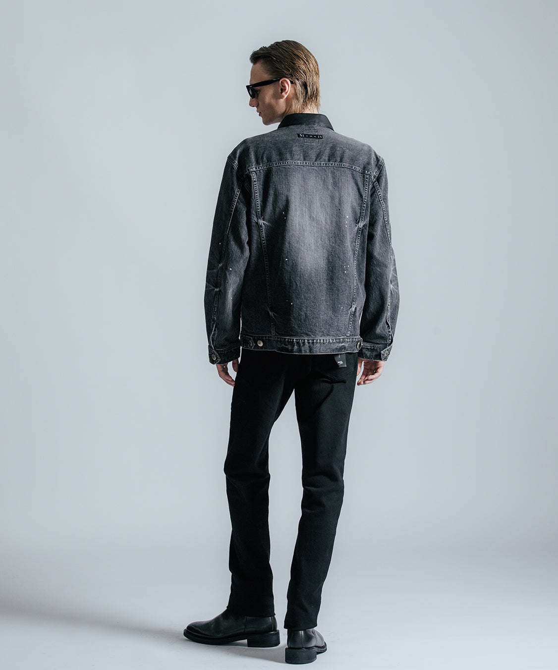 BORN FREE GARAGE USED SELVEDGE STRETCH DENIM JACKET