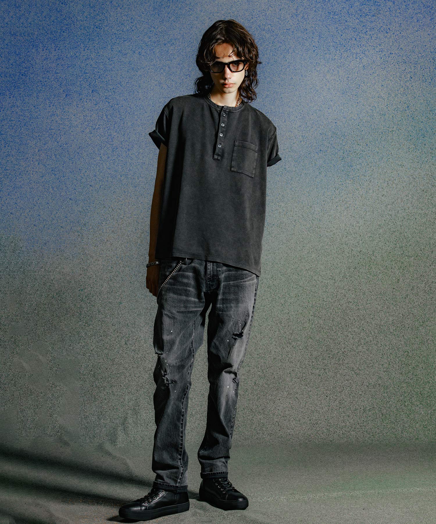 BORN FREE 1 SLIM STYLE GARAGE USED SELVEDGE STRETCH JEANS