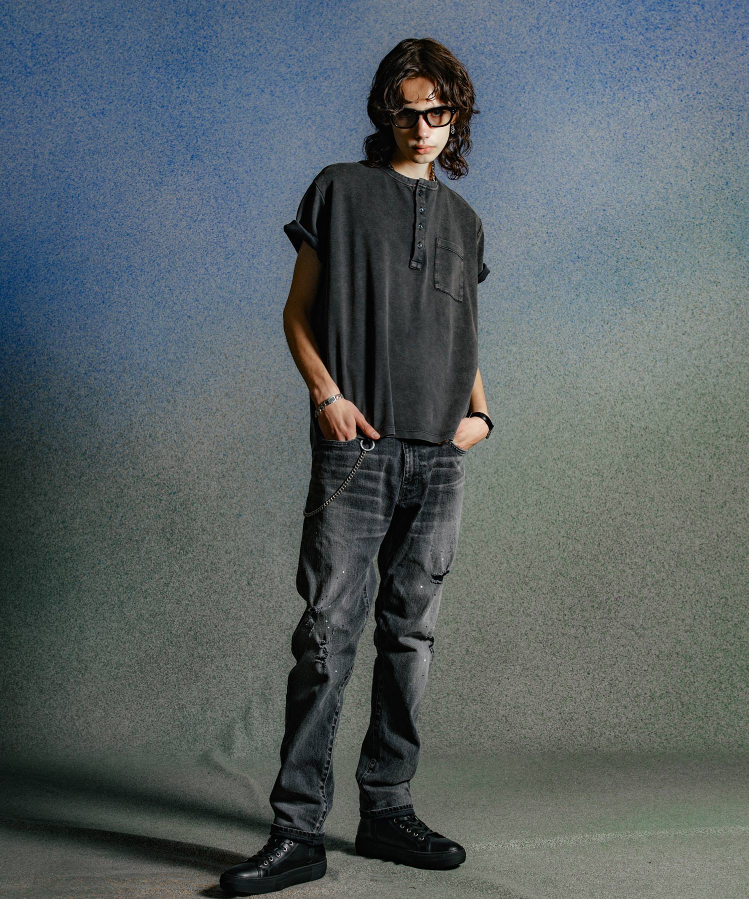 BORN FREE 1 SLIM STYLE GARAGE USED SELVEDGE STRETCH JEANS